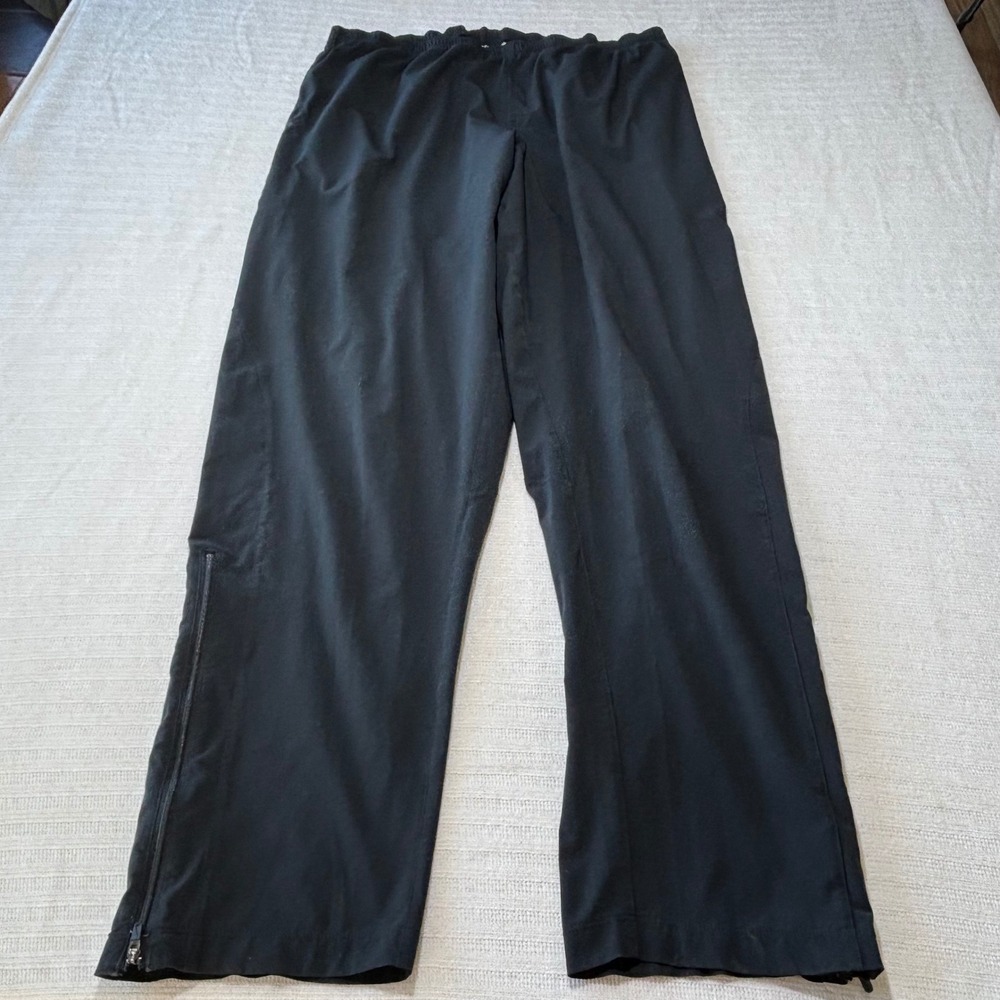 Nike Dri-FIT Mens Large Black Track Pants Ankle Zip Athletic Running Warm Up